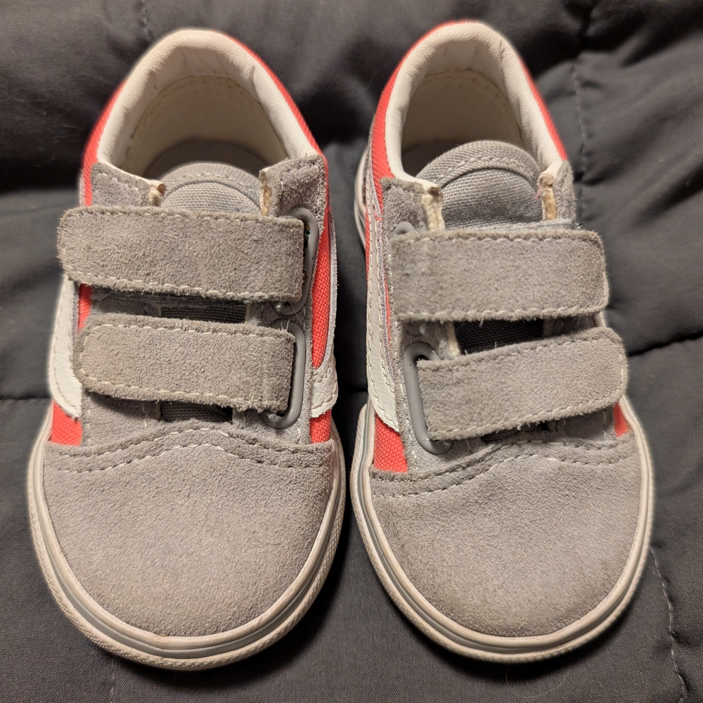 Kids Gray and Red Shoes